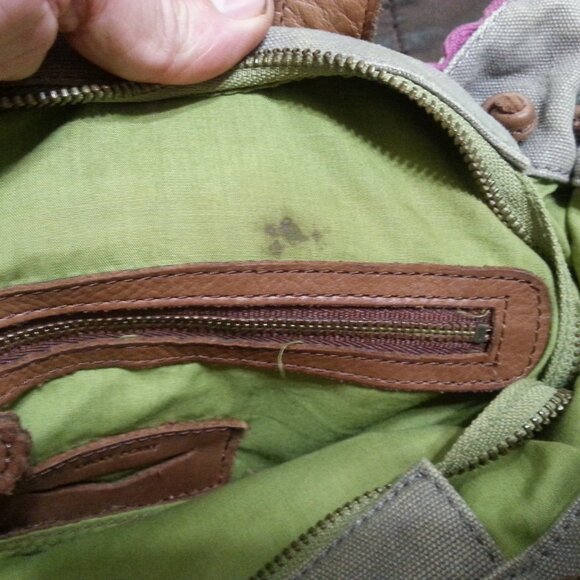 Lucky Penny Anthropologie Purse Handbag Tote Hobo Boho Bohemian Yellow Gray - Picture 14 of 16